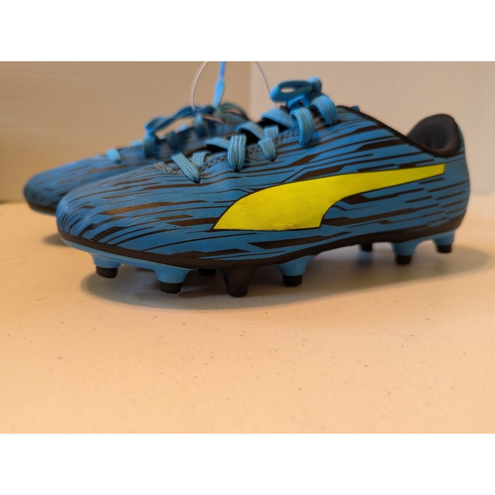 Puma Rapido III FG/AG Junior Soccer Cleats Kids Size 1C Ocean Dive/Yellow Alert - Picture 3 of 16